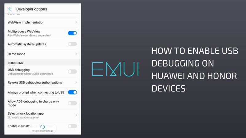 Enable Usb Debugging on Huawei