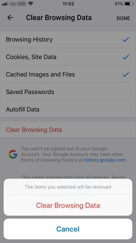 Chrome Mengambil Banyak Ruang iPhone - Cara Memperbaiki 5