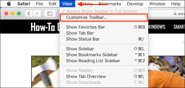 Klik pada View dan kemudian pilih Customize Toolbar untuk membuka panel kustomisasi toolbar