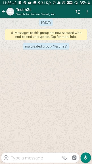 WhatsApp Gorup berhasil dibuat di Android