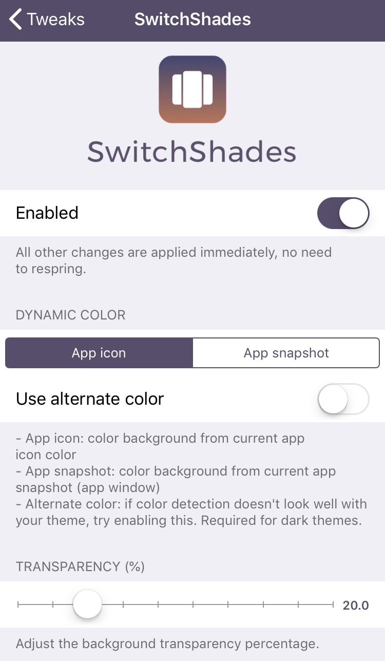 SwitchShades ger iOS App Switcher ett nytt 3 lager färg