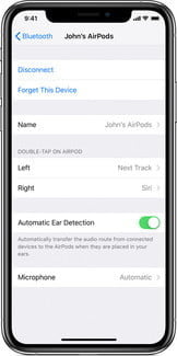 Pengaturan Bluetooth untuk AirPods 