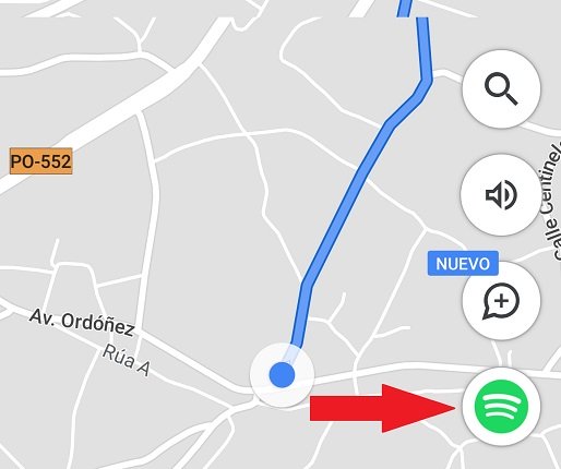 Gambar: cara mengontrol musik di Google Maps