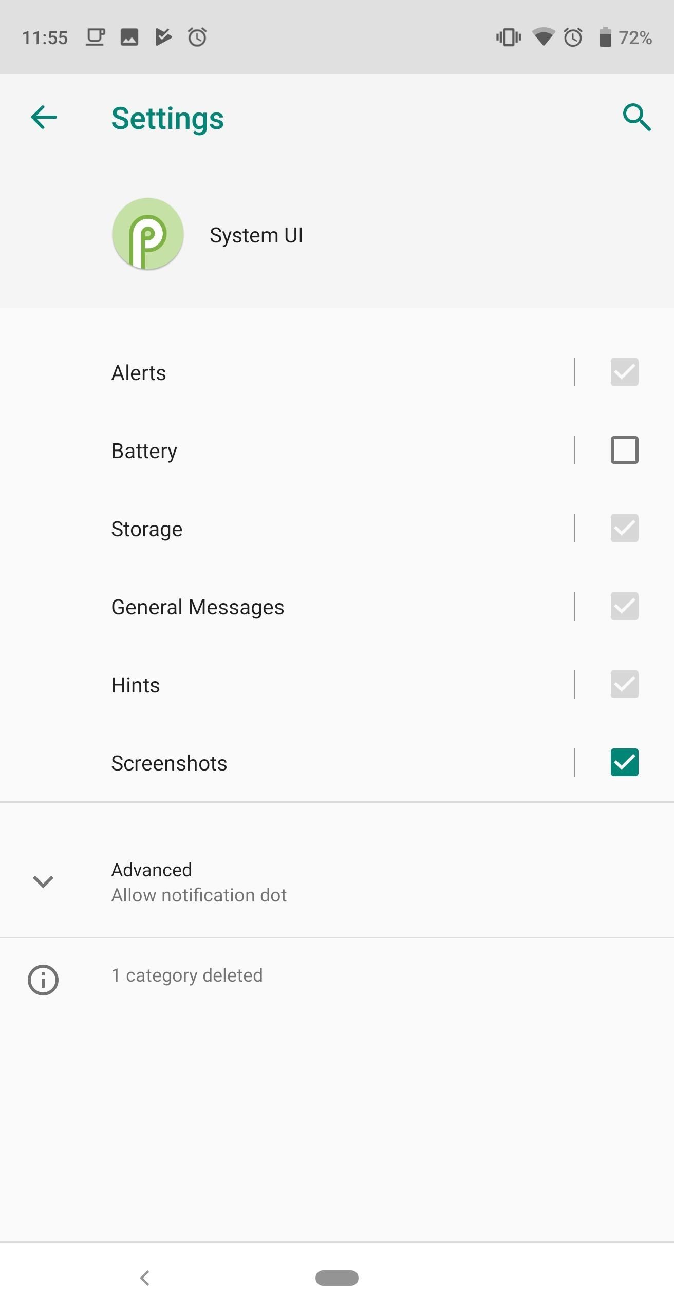 Cara menonaktifkan peringatan baterai lemah dan suara notifikasi pada Android 9.0 Pastel