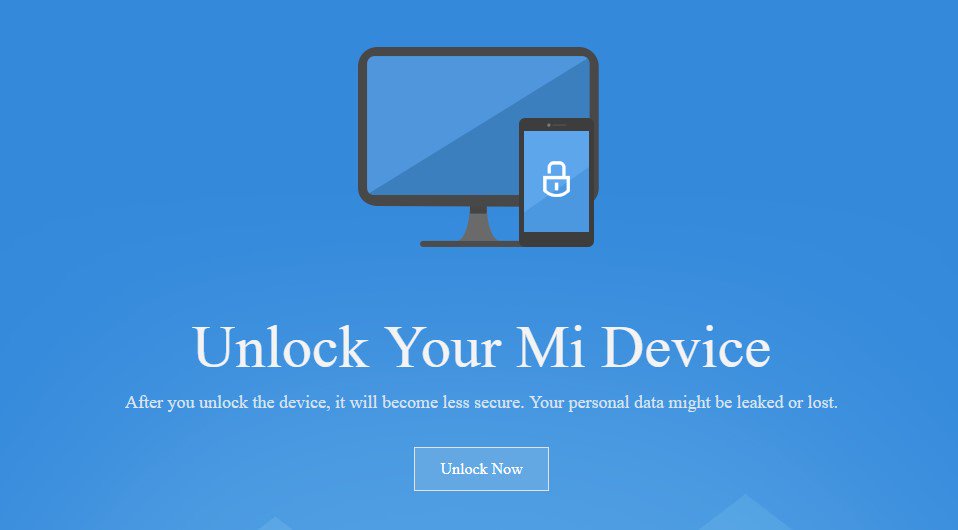 Halaman Buka Kunci Sekarang untuk Perangkat Xiaomi