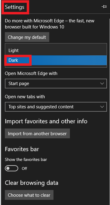 Mode Gelap di Microsoft Edge