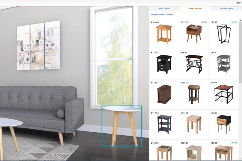 Amazon intro Amazon Showroom - ruang virtual tempat Anda dapat melihat potensi pembelian peralatan rumah tangga