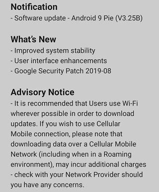 Android Pie Build dengan patch keamanan Agustus tersedia untuk Nokia 3.1 3