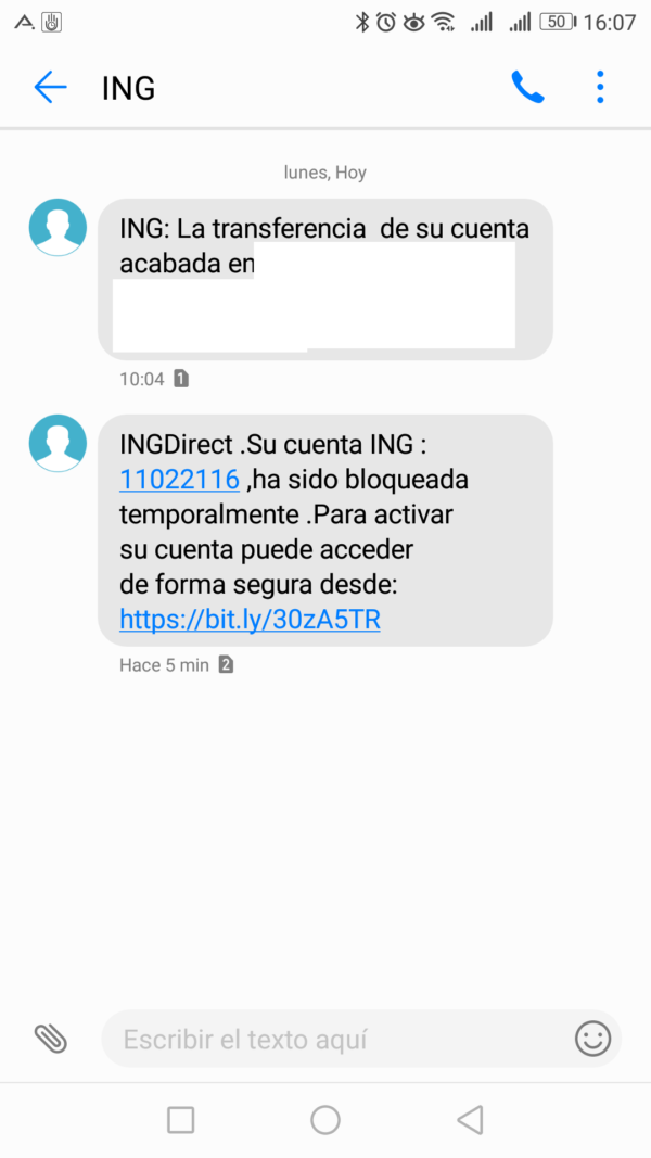 scam sms ing