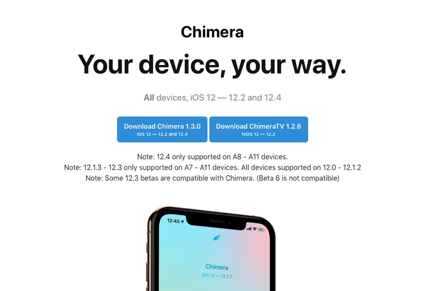 Alat Chimera Sekarang Mendukung Jailbreak iOS 12.4 [Tutorial]