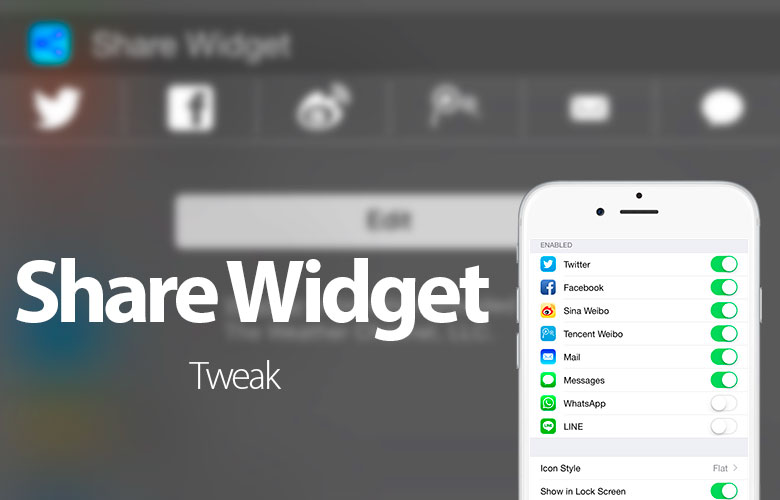 Dela widget till Twitter, Facebook och andra från iOS 8 Notification Center