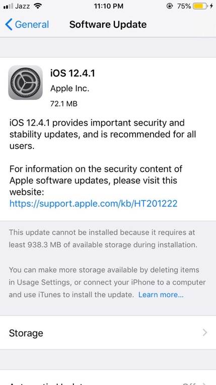 iOS 12.4.1 rilis