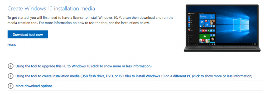 Membuat Windows 10 Media instalasi