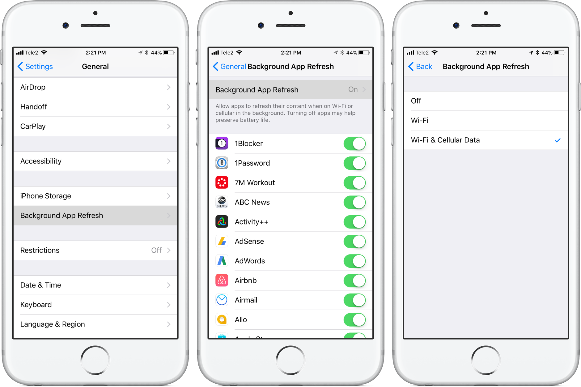         Tắt ứng dụng nền. Cập nhật một số ứng dụng nhất định để tiết kiệm pin và đảm bảo chi phí nhanh hơn nếu bạn thấy rằng iPhone của mình đang sạc chậm