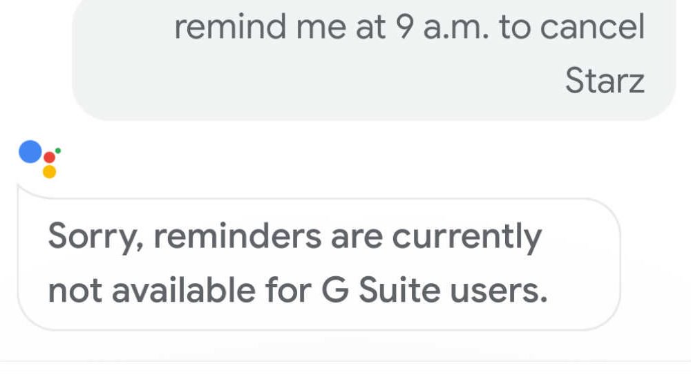 Google Assistant pengingat tidak lagi tersedia untuk pengguna GSuite