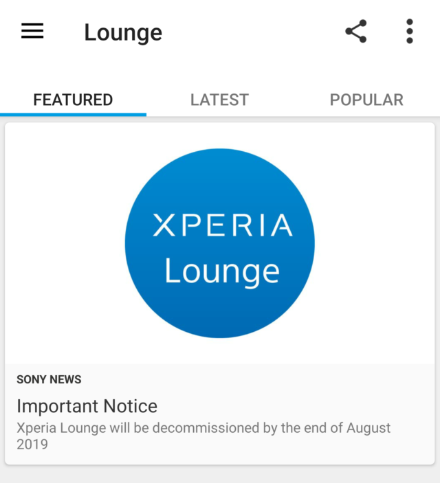 Kematian aplikasi Sony berlanjut dengan Xperia Lounge ditutup bulan ini 1