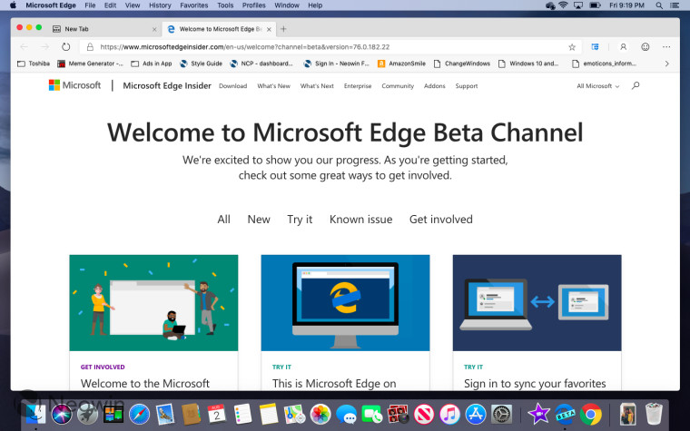 Microsoft Edge Beta bocor lagi, tetapi untuk Mac kali ini