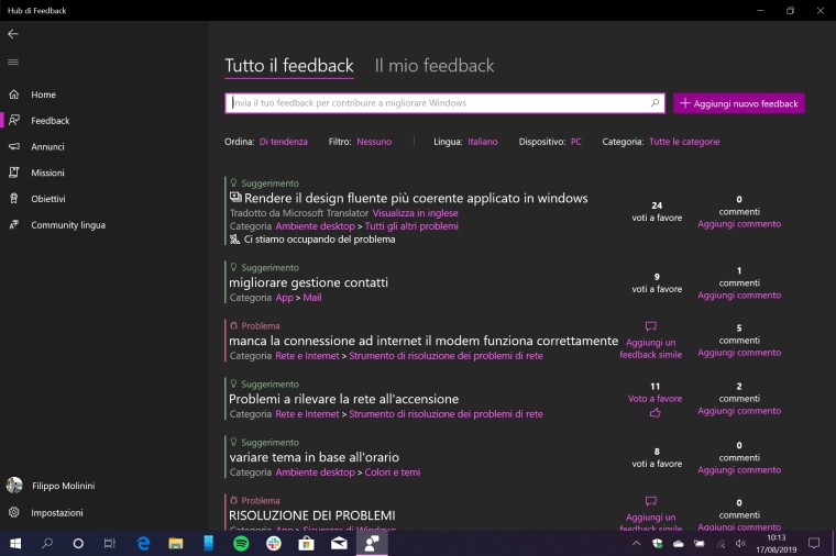Microsoft memperbarui Umpan Balik Hub dengan desain baru 1