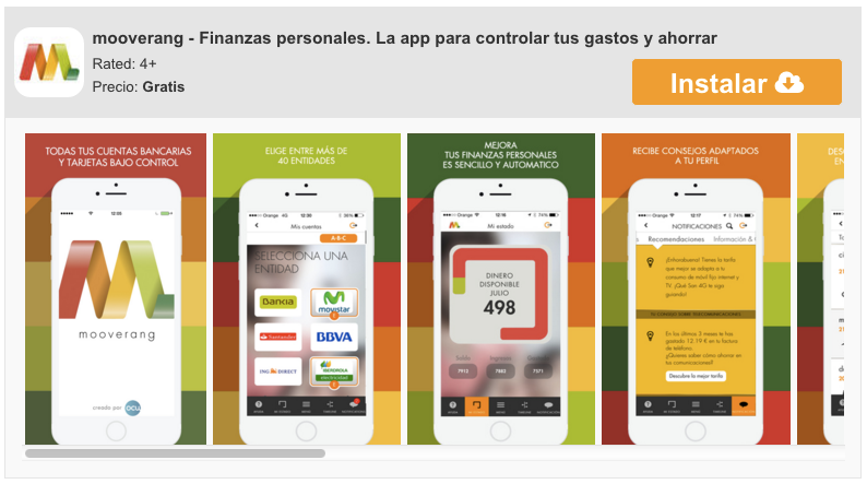 Mooverang, kiểm soát thu nhập và chi phí của bạn trên iPhone của bạn 5