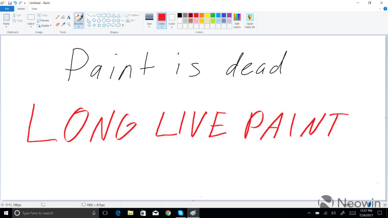 Paint dan WordPad sedang diturunkan ke status fitur opsional di Windows 10