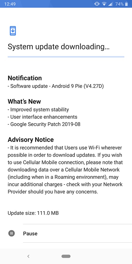 Pie Build V4.27D dengan patch keamanan Agustus tersedia untuk Nokia 9 PureView 3