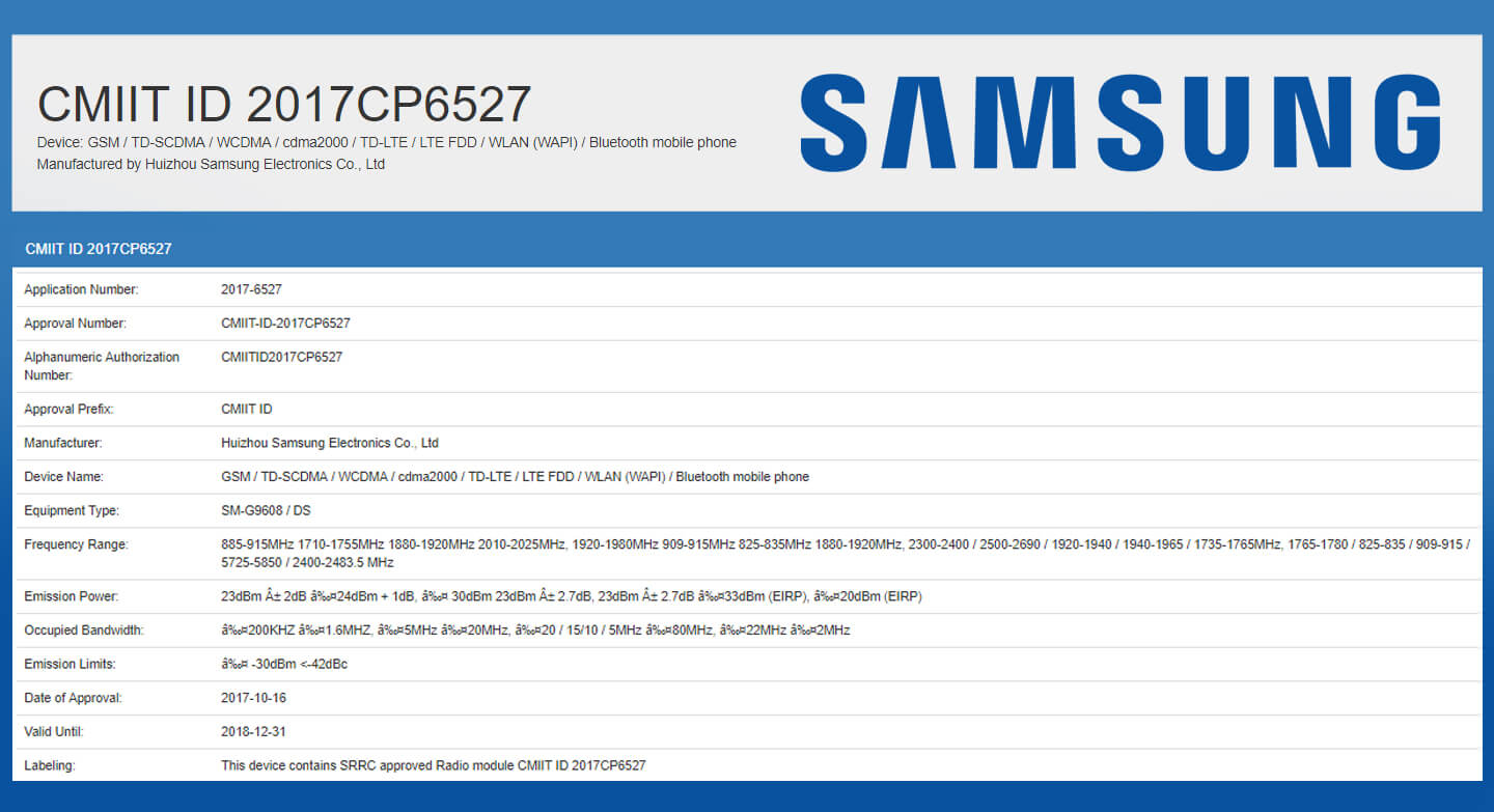 Samsung Galaxy S9 Dukungan dual SIM