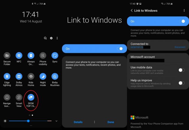 Samsung Note 10’s “Link to Windows” feature works on older Samsung devices