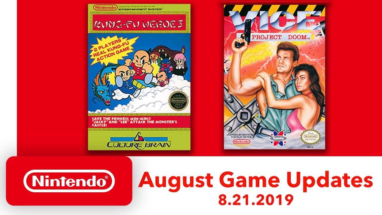 Switch Koleksi NES Online diperbarui dengan Pahlawan dan Wakil Kung-Fu: Project Doom pada 21 Agustus 2019 (Lebih Banyak Kunio-Kun untuk Jepang)