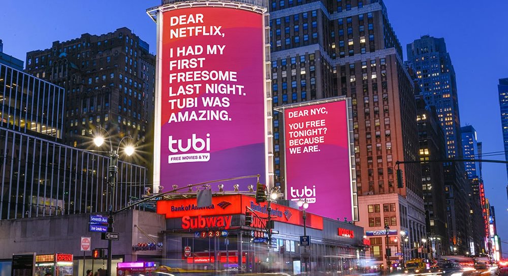 Tubi meluncurkan kampanye pemasaran mengambil pukulan di Netflix dan Hulu