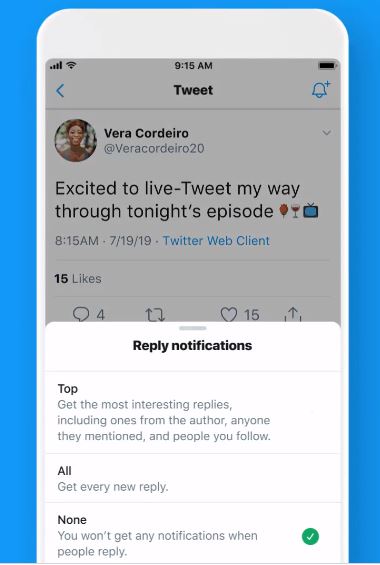 Twitter sedang menguji kemampuan untuk mendapatkan notifikasi untuk balasan tweet di iOS dan Android