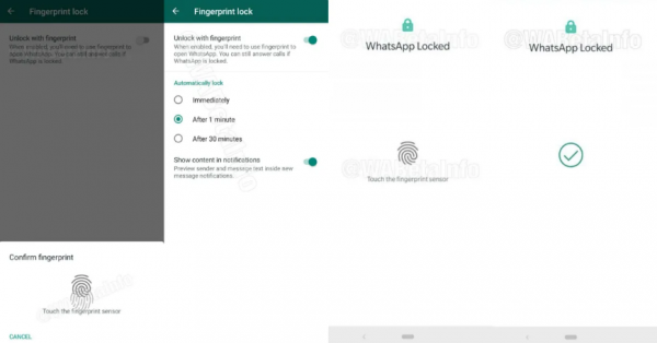 WhatsApp: buka kunci dengan sidik jari di Android 1
