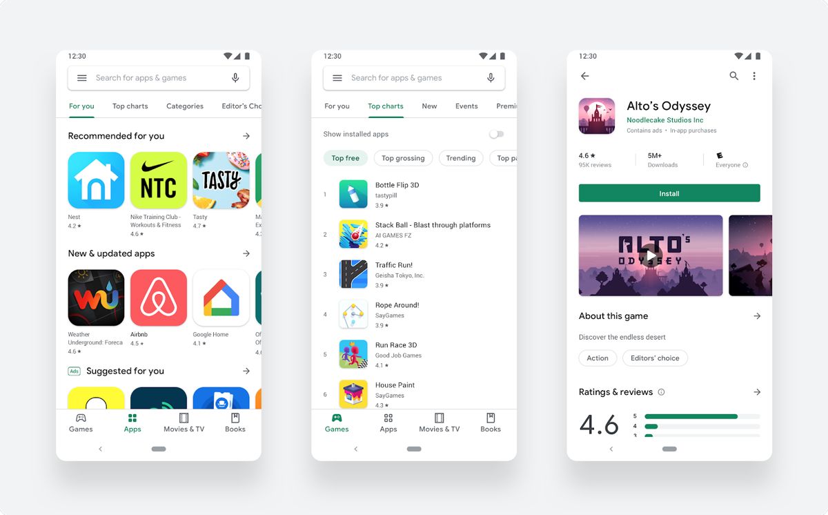 Yang baru Google Play Store desain akan membuatnya lebih mudah untuk menelusuri aplikasi 1