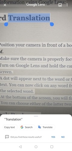 Terjemahan Google Lens Word