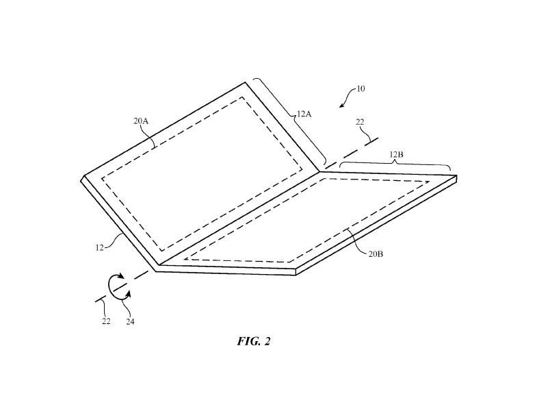  Gambar ini adalah sketsa ApplePaten untuk ponsel flip