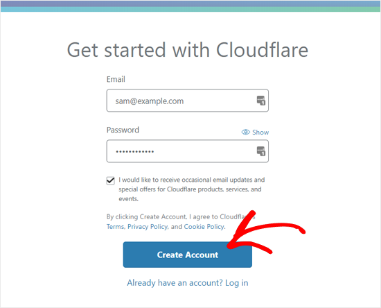 Buat Halaman Akun di Cloudflare