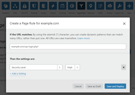 Buat Aturan Halaman untuk Mengamankan Halaman Login WordPress di Cloudflare