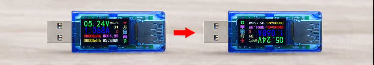 Penguji USB AT34 dengan tampilan dan pengukuran OLED hingga 30 V dan hingga 4 A 3