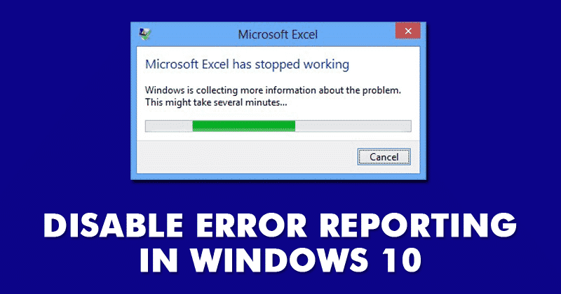 How to Disable Error Reporting In Windows 10
