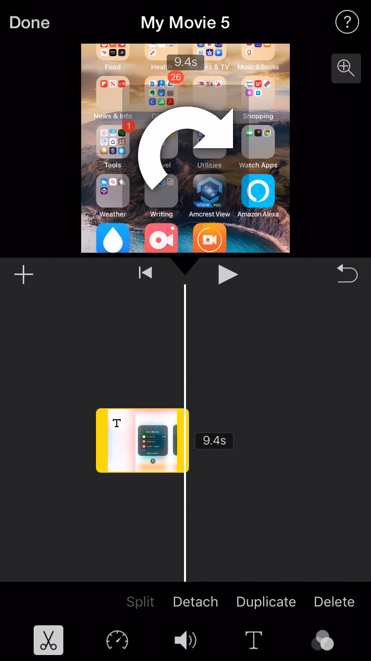 Играть в iPhone iMovie Clip