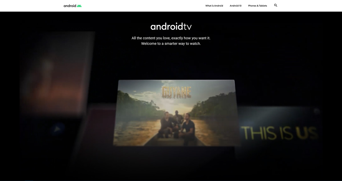 AndroidTV menunjuk ke desain ulang Android