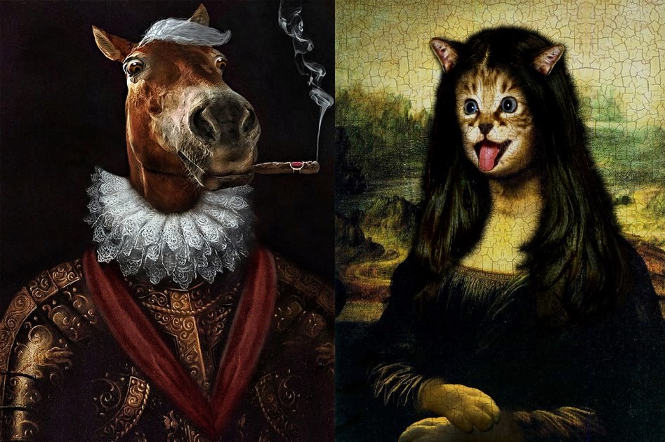 25 gambar lucu hewan Photoshopped ke lukisan Renaissance
