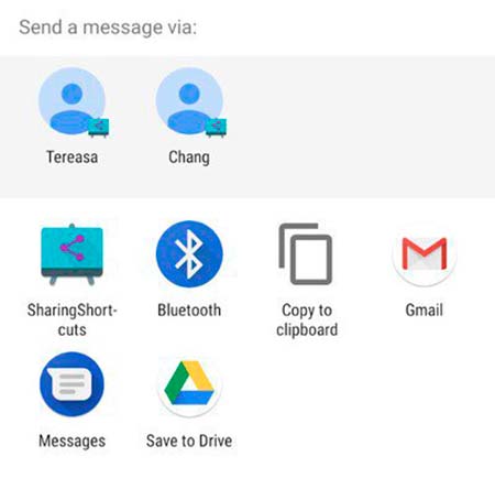 berbagi menu Android Q