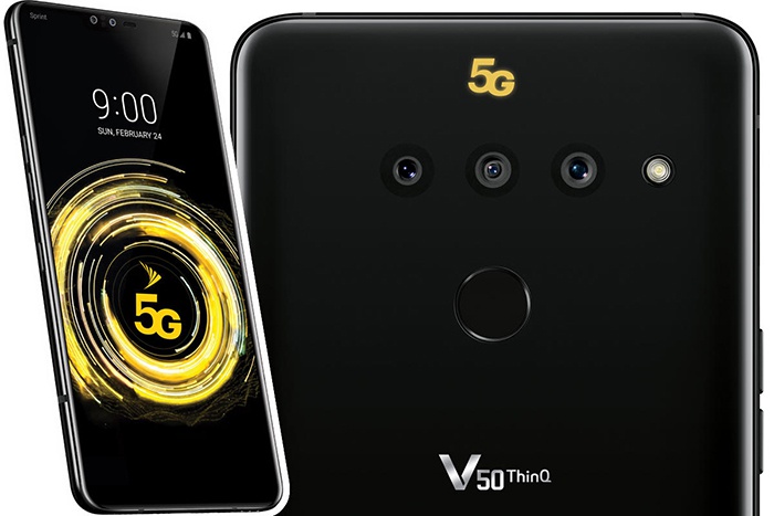 Bagian depan dan belakang LG V50 ThinQ 5G