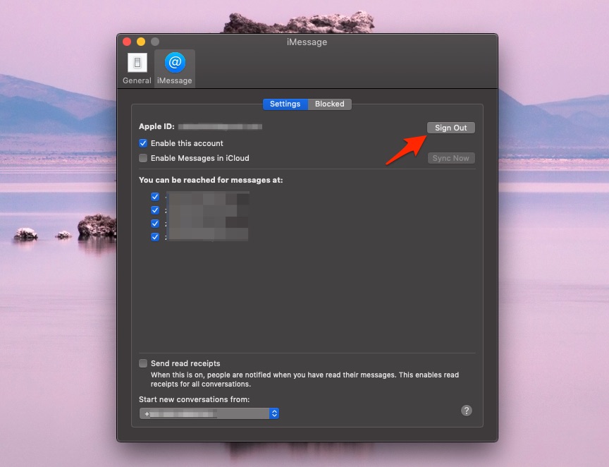 Matikan iMessage di Mac