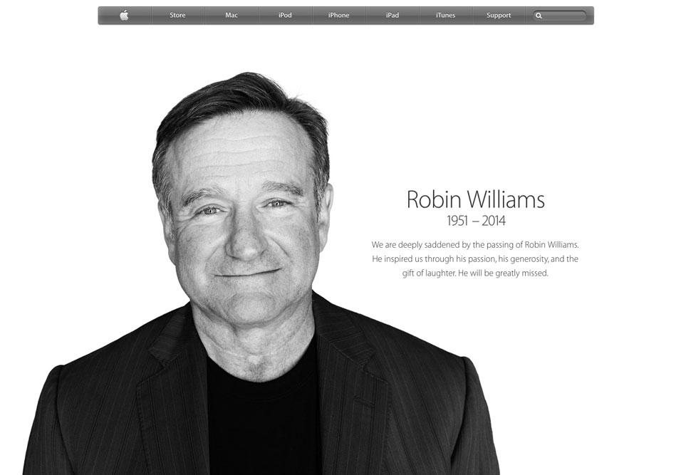 Apple membayar upeti kepada Robin Williams di situs webnya dan di iTunes Store 3