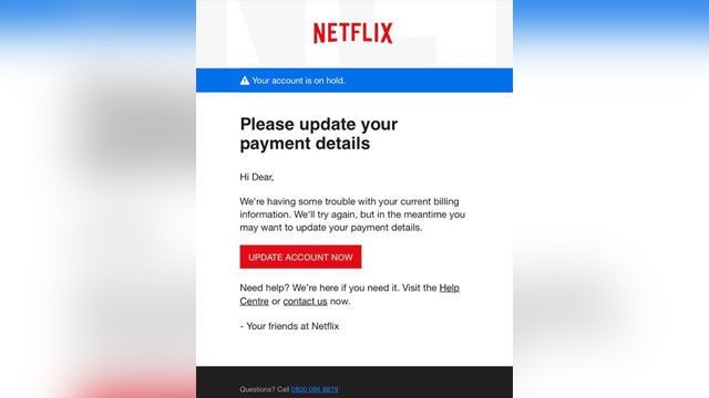 Netflix Phishing Scam 2018