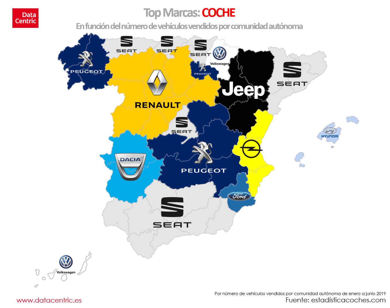 Peta merek teratas CAR di Spanyol