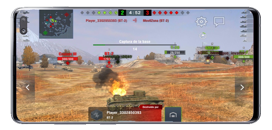 Tank hancur di Dunia Tank Blitz MMO