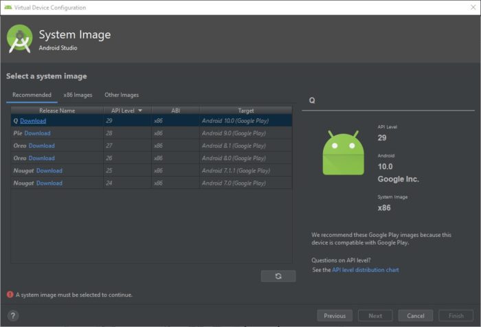 Установите Android 10 на ПК с Android Studio / Emulator 4