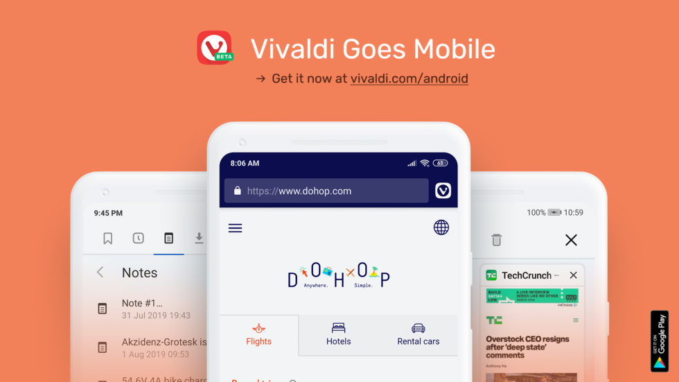 Vivaldi akhirnya kembali menggunakan browser Android